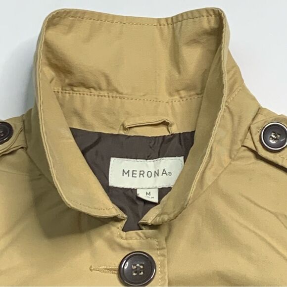 Merona Lightweight Short length Trench-coat style Jacket Tan - Picture 2 of 6